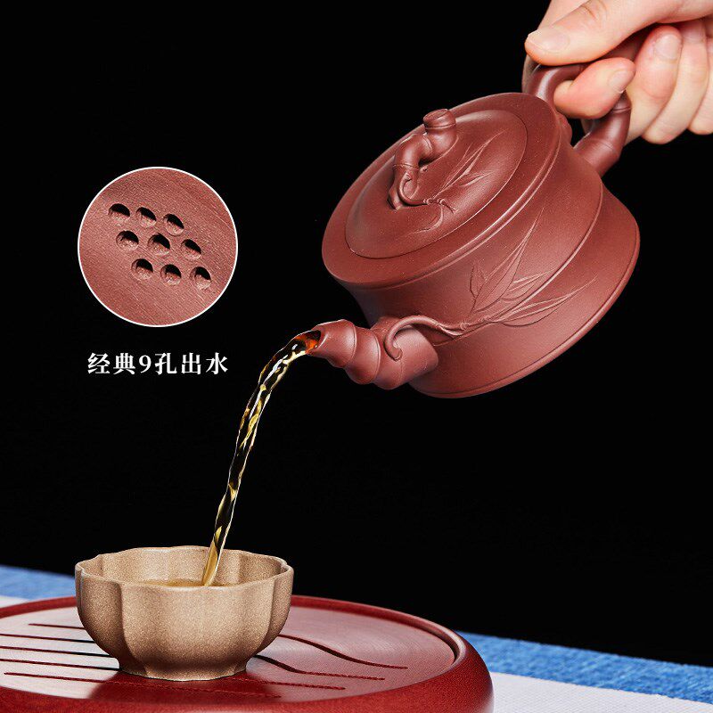 尊壶宜兴纯全手工紫砂壶高矮竹节泡茶壶单壶名家正宗陶瓷功夫茶具