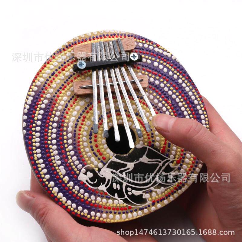 椰壳手指钢琴 拇指琴7音 七音卡林巴琴 彩绘kalimba 乐器初学者