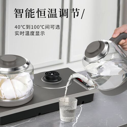 新功全自动底部上水电热水壶保温泡茶烧水壶一体嵌入式快煮壶W56