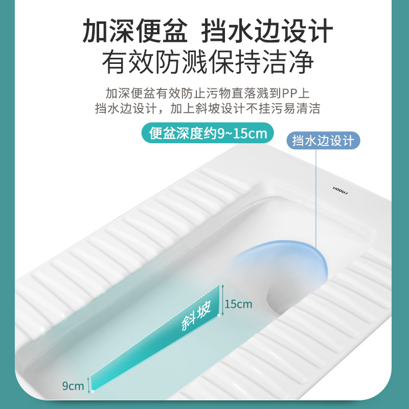 德国骆都超大尺寸加大加长大码蹲便器蹲坑带存水弯隐藏水箱脚踩阀