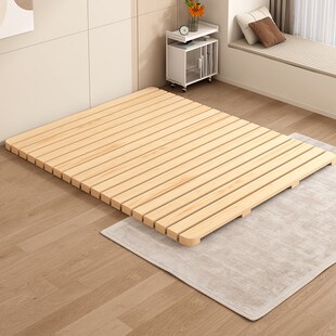 精选防潮排骨架床架实木加厚地板床榻榻米硬床板出租房矮床木板打