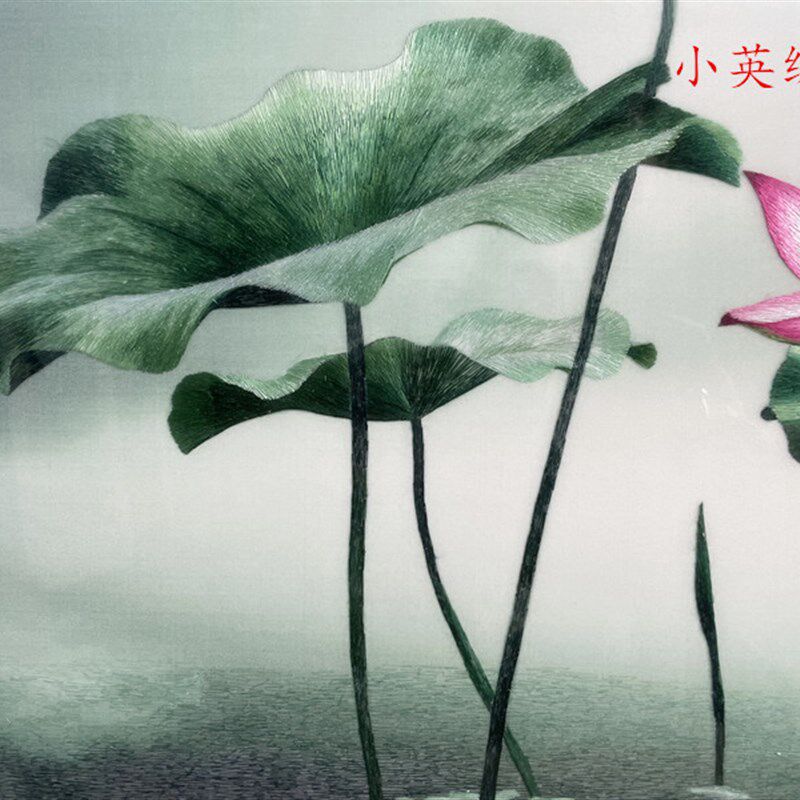 纯手工新款精品苏州刺绣画苏绣成品挂画玄关装饰画4060荷花