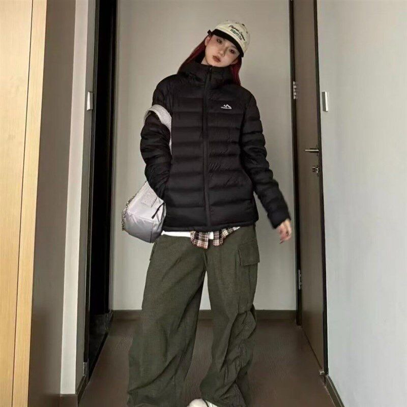 韩版排骨棉服女新款轻薄修身短款显瘦运动连帽外套潮棉衣