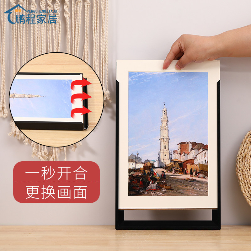 单边开启铝合金画框定制大相框挂墙海报广告展示框架订做任意尺寸