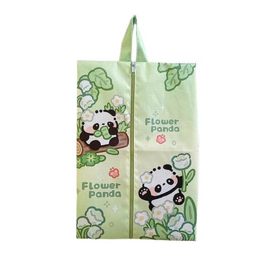 熊猫手提鞋袋防尘袋家用防水便携旅行外出装鞋袋反复使用鞋包鞋罩