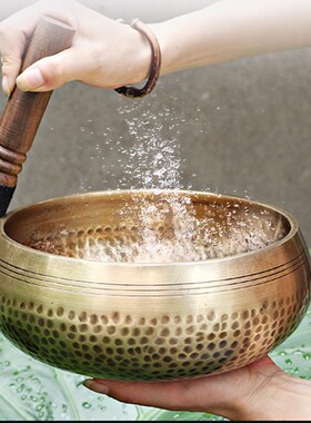 精选颂钵尼泊尔手工钵音碗瑜伽冥想佛音钵梵音钵静心钵铜磬法器铜