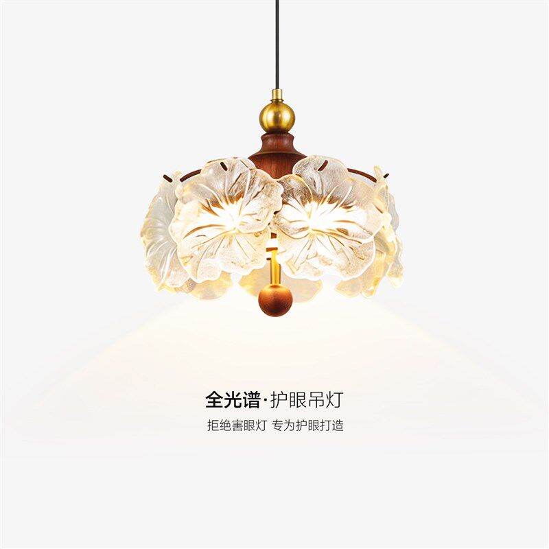 床头吊灯高级感浪漫主卧室花瓣吊线灯中古风入户玄关过道吸顶灯