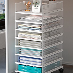 精选办公桌下文件收纳架A4文件架可移动资料架办公室文件夹整理架