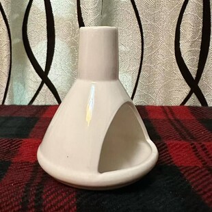 精选白鼠尾草燃烧器皿容器小烟囱陶瓷粗陶摆件摆件托盘香薰炉底座