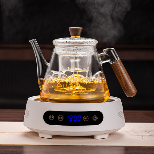 蒸煮一体玻璃茶壶1.0L大容量加热保温自动上水电陶炉煮茶器烧水炉