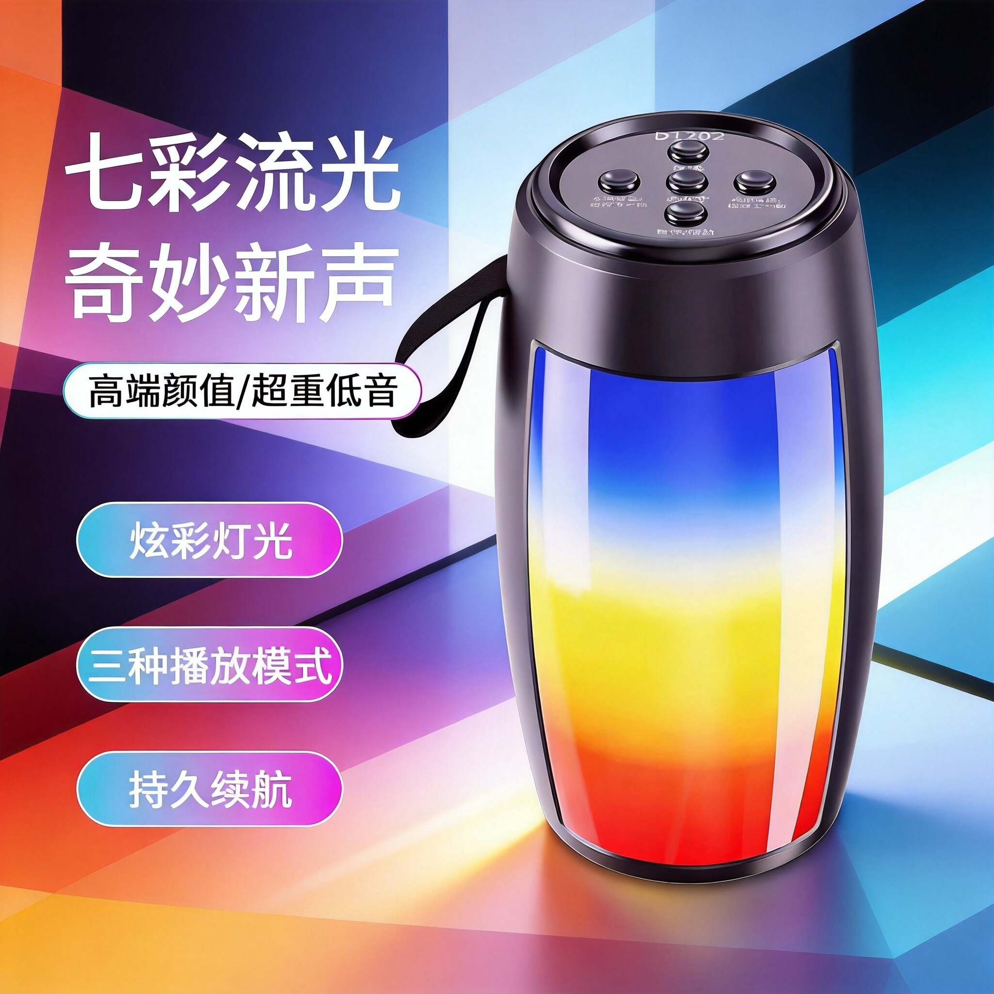 2026新款正品无线蓝牙音箱网红七彩家用大音量插卡小音响重低音炮