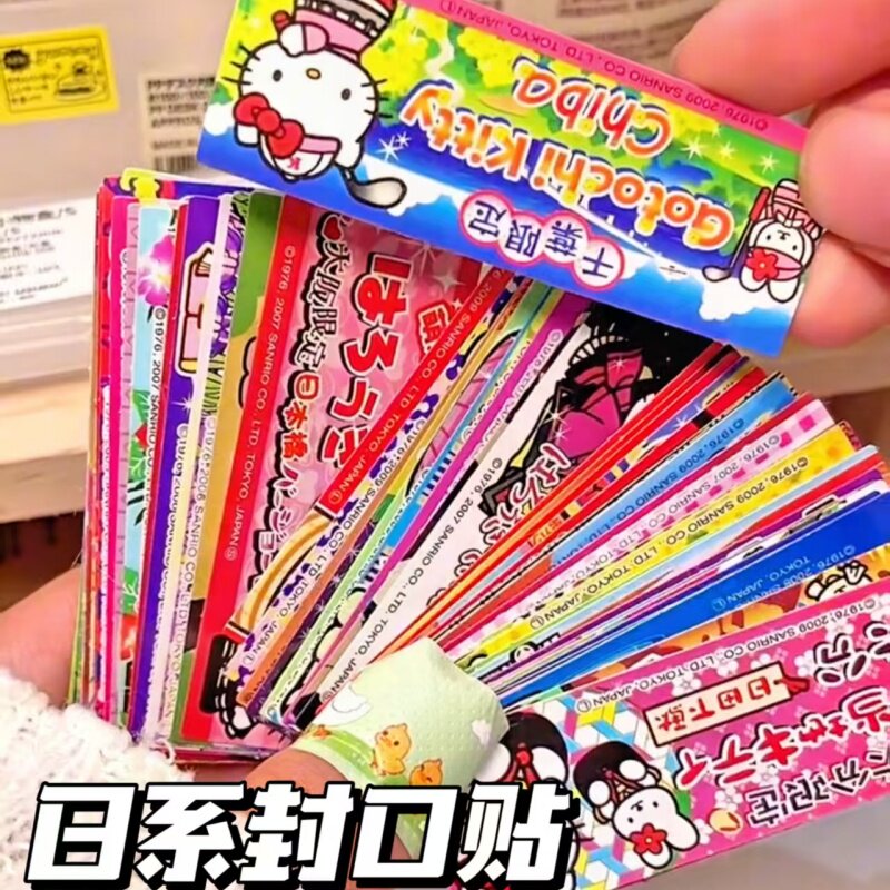 日系卡通封口贴猫咪手帐贴纸装饰手机笔记本水杯贴画复古手账素材
