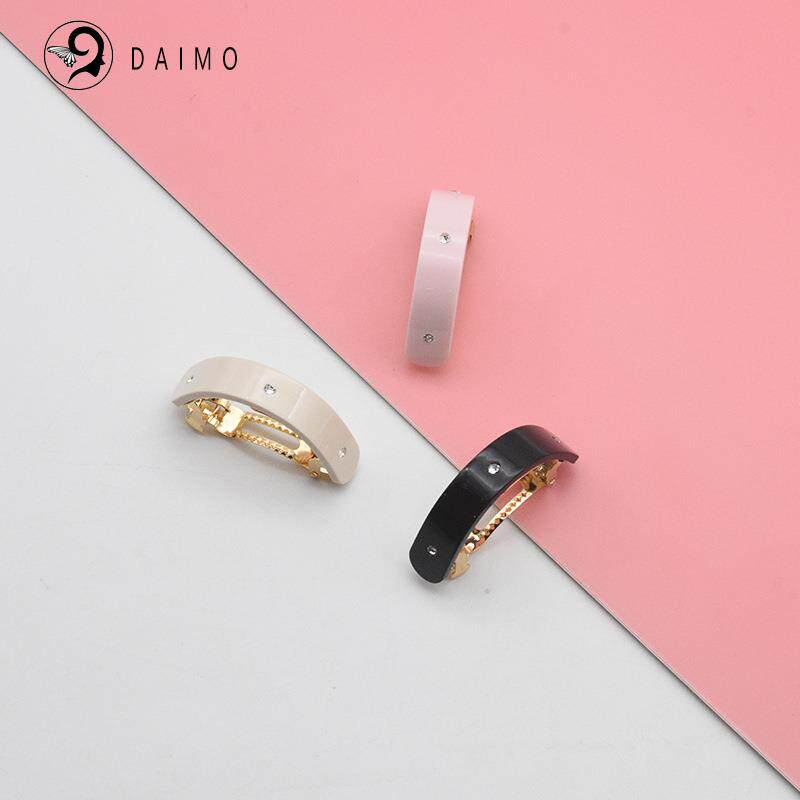 DAIMO 欧美醋酸板材亚历山大同款顶夹职场捷克钻弧形发夹发饰头饰