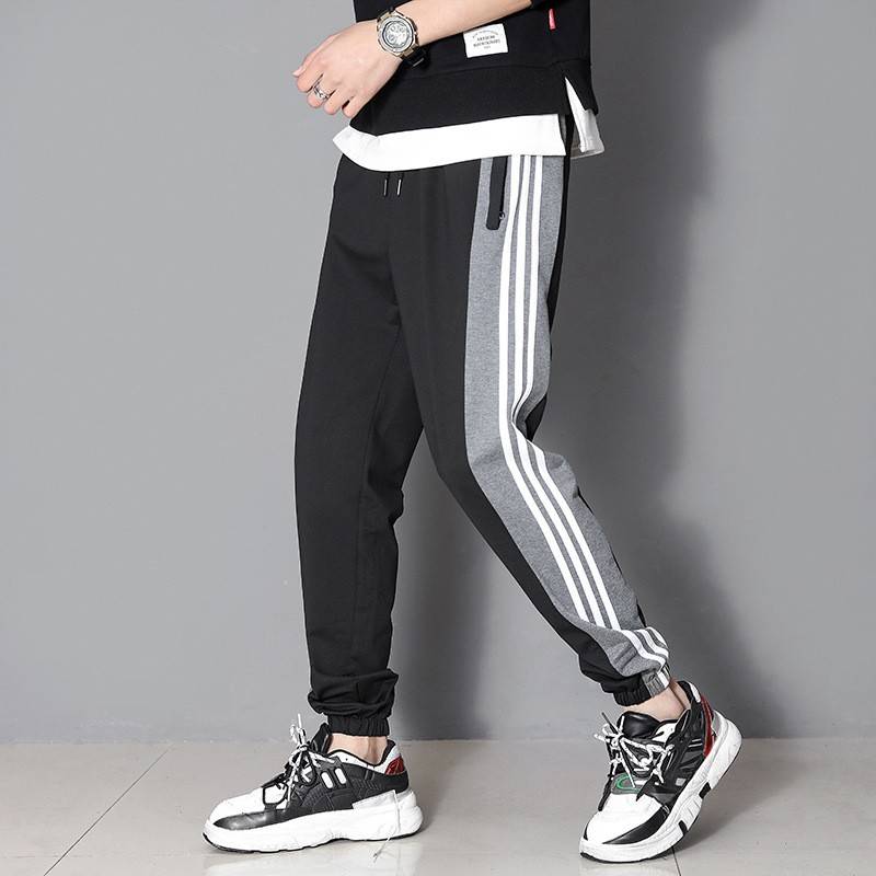 休闲裤男士2023秋季新款男式裤子潮流男装束脚运动长裤小脚男裤潮