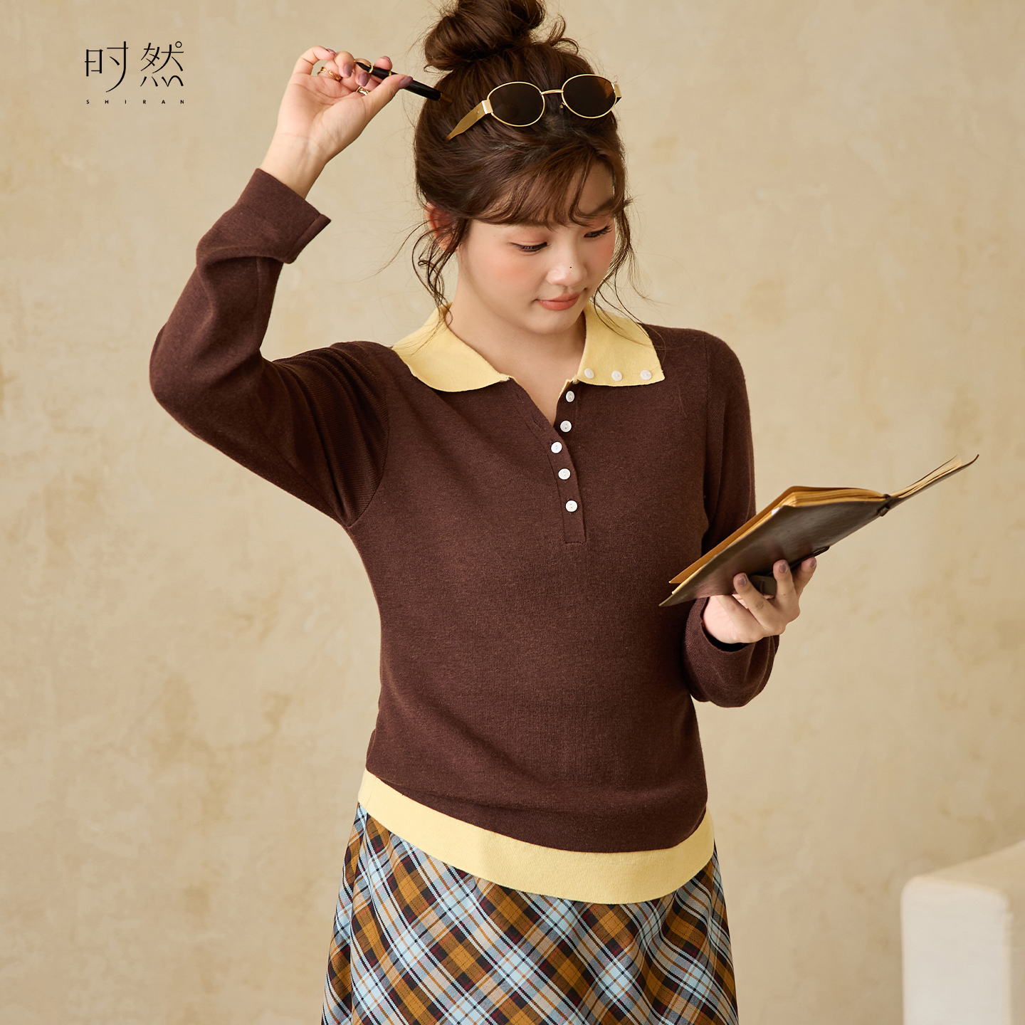 时然【秋日手稿】polo领针织衫