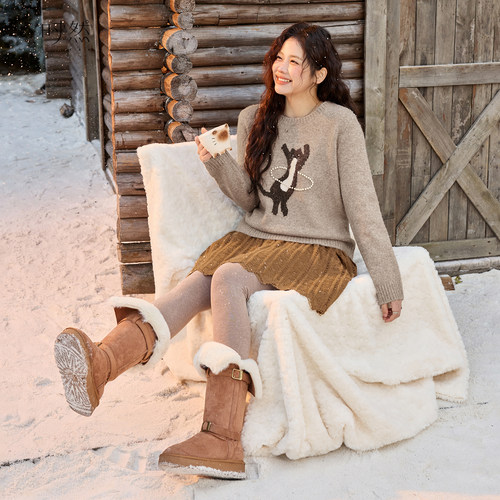 时然大码微胖MM针织衫毛衣