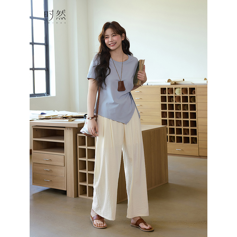 时然大码微胖MM抽绳休闲裤