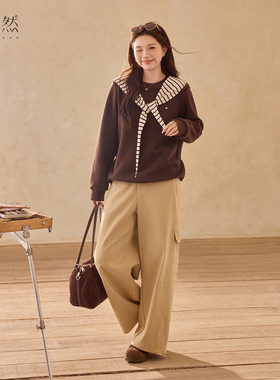 时然大码微胖MM2025年冬季新款加厚休闲裤女百搭工装休闲弯刀裤