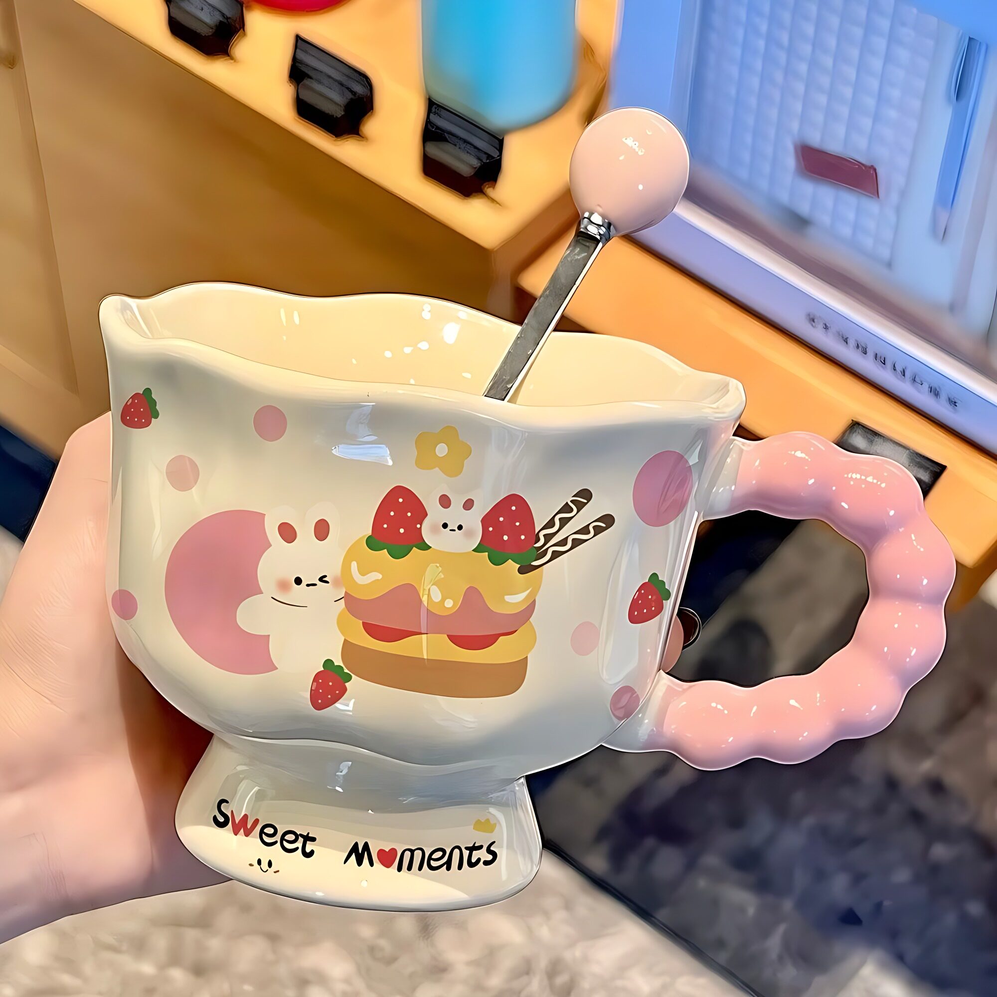 ins可爱水杯高颜值卡通杯子送女生日礼物马克杯情侣对杯伴手