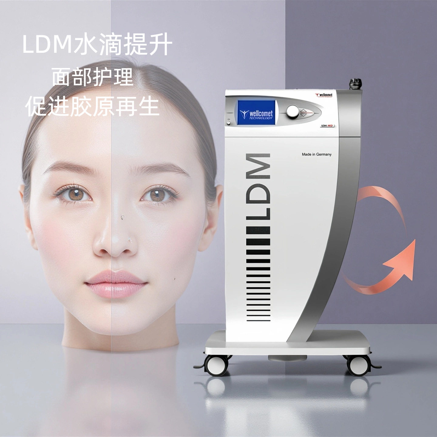 出口德国LDM水滴提升超声波导入面部深层紧致童颜皮肤管理嫩肤仪