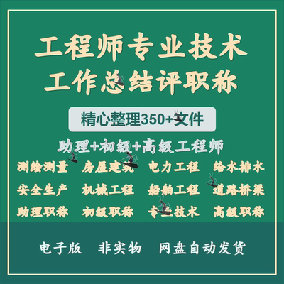 工程师专业技术工作总结个人助理职称评审范文模板评级评定电力气