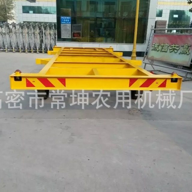 10吨集装箱平板拖车   重型拖挂式平板车  厂家制定框架平板车