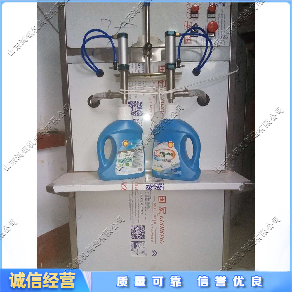半自动膏体液体灌装机 恒流计时灌装器 电脑控制双头气动灌装设备