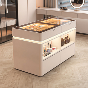 衣帽间中岛柜轻奢高级感首饰展示柜收纳斗柜中岛台服装 饰柜 店装