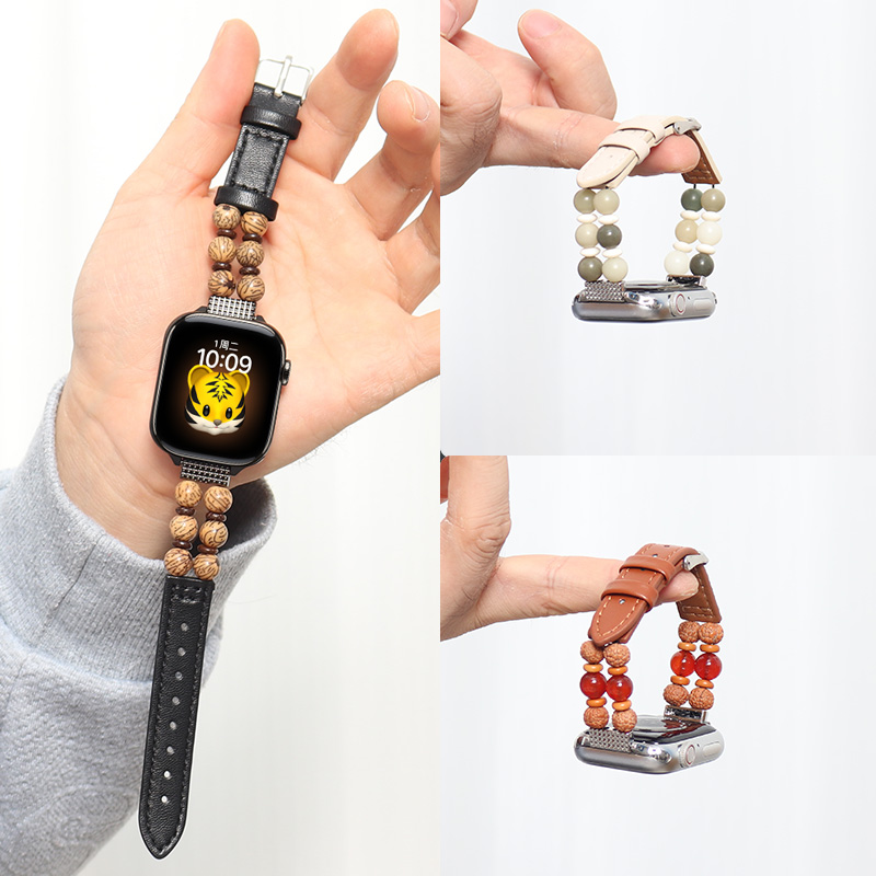 适用华为手表watch fit4/3/2/1原创新中式表带4pro菩提拼皮表链