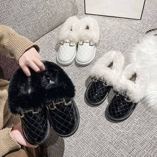 雪地靴女2023年冬季新款洋气时尚棉鞋加绒加厚防水短靴子女款鞋子