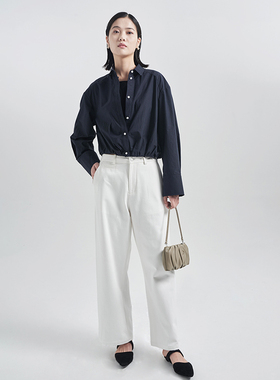 Art Character/艺符2025春秋款磨毛斜纹全棉休闲裤女阔腿奶奶裤