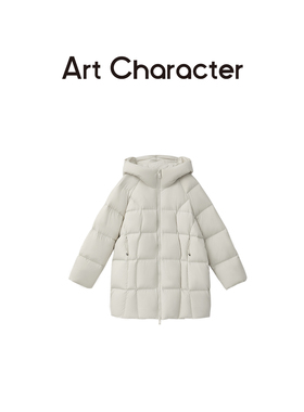 ART CHARACTER/艺符90白鸭绒中长款羽绒服女冬装加厚保暖外套