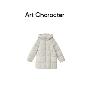 羽绒服女冬装 艺符90白鸭绒中长款 加厚保暖外套 CHARACTER ART