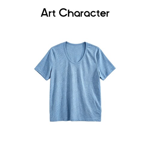 ART CHARACTER/艺符2026年早秋款新款显瘦宽松百搭纯色U领短袖T恤