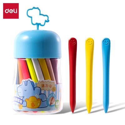 得力MAN038蜡笔三角杆油画棒画笔