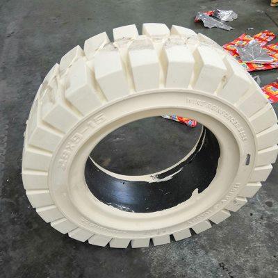 18x7-8环保胎无痕白米黄色叉车实心轮胎防扎爆耐磨正品三包4.33R