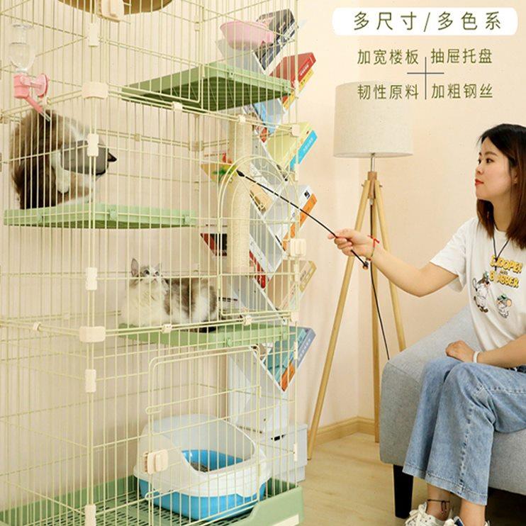 猫笼子 加菲猫两只猫自由空间家用室内猫别墅笼子带轮 创逸猫笼子