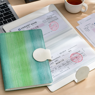 精选大额存折存单收纳本定期存单夹大号高档银行支票多功能多用途