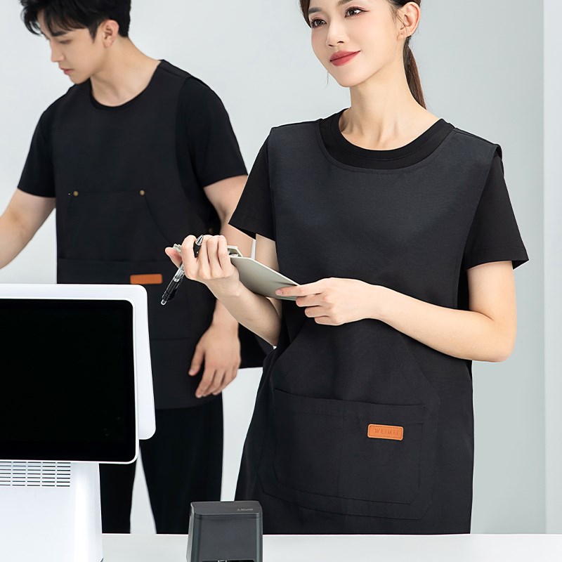 围裙马甲式定制logo印字餐饮专用烘焙咖啡店美甲理发师工作服背心