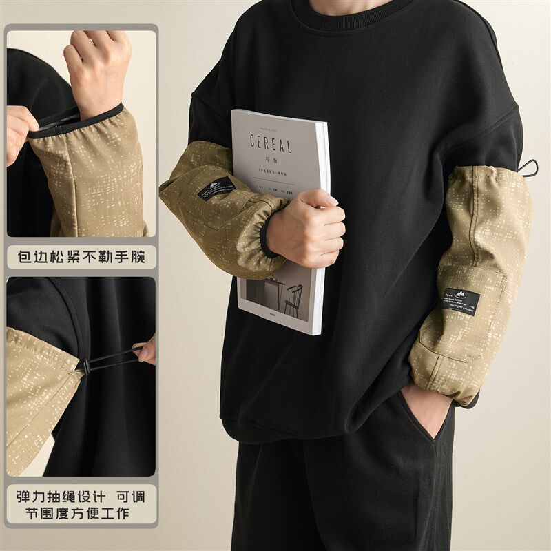 防水羽绒服袖套女士2025新款手臂套男士冬上班防脏可调节做饭洗碗