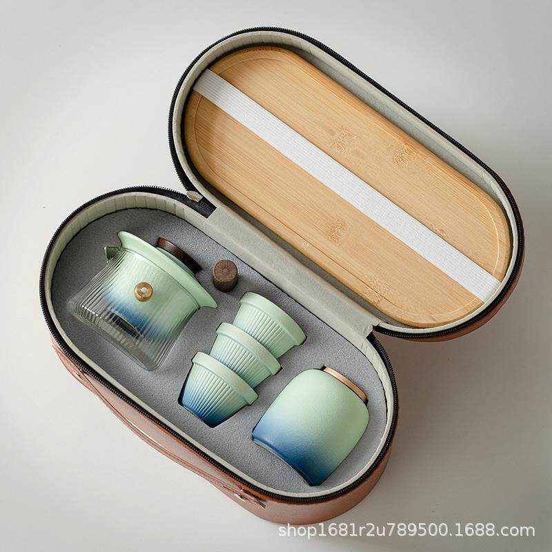 粗陶户外旅行茶具套装便携式包一壶三杯旅游喝茶装备功夫泡茶小套