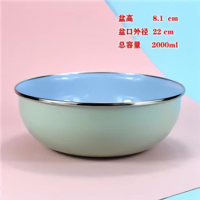 包邮加厚怀旧老式搪瓷碗菜盆汤碗盆子搪瓷盆拌面碗猪油沙拉碗铁盆