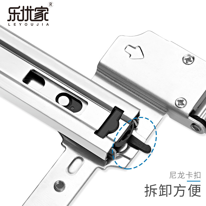 加厚三节推拉镜轨道衣柜镜子旋转折叠滑轨穿衣镜侧拉导轨衣橱配件