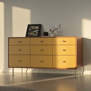 精选中古风六斗柜实木抽屉餐边柜卧室床尾收纳储物柜复古九斗柜包