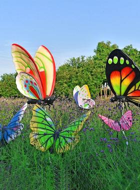 户外彷真蝴蝶雕塑动物玻璃纤维摆件庭院花海草坪绿化园林景观装饰
