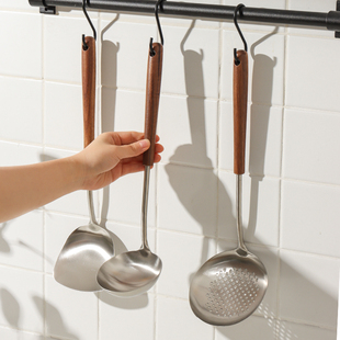 精选川岛屋304不锈钢锅铲家用食品级汤勺漏勺子炒勺炒菜铲子厨具