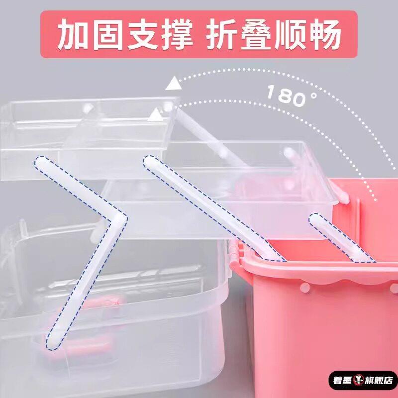 德国三层收纳工具箱文具画笔盒美术生专用大容量多功能手提便携绘