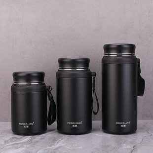 精选大容量316不锈钢保温杯男女士泡茶杯学生户外便携喝水杯矮胖
