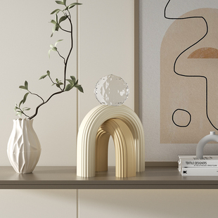 精选几何艺术软装高级感水晶球摆件意式极简客厅柜子电视柜酒柜装