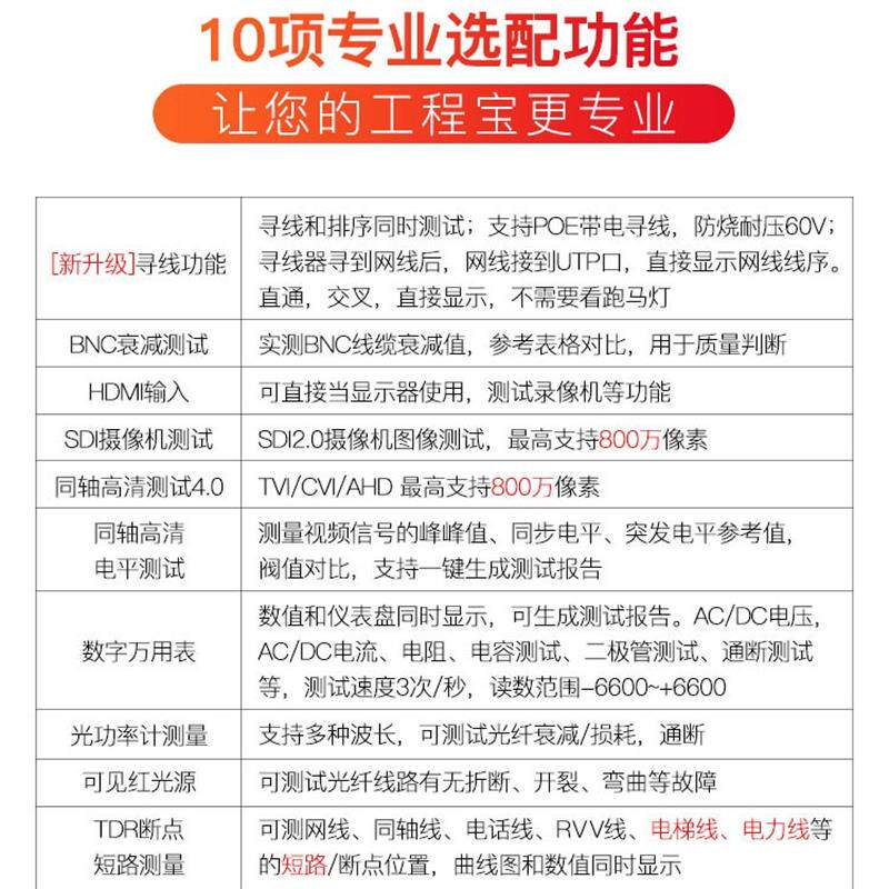 网路通IPC-9900PLUS+ 工程宝 网络数字监控测试仪 POE供电网线TDR